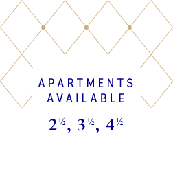 Apartments available : 2 1/2 - 3 1/2 - 4 1/2