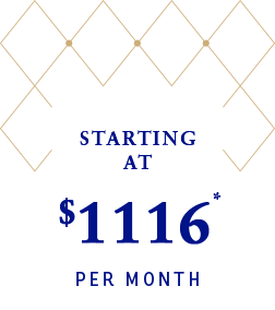 Starting at $1,116 per month